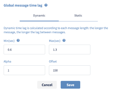 Messaging lag configuration