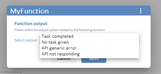 Function output edges