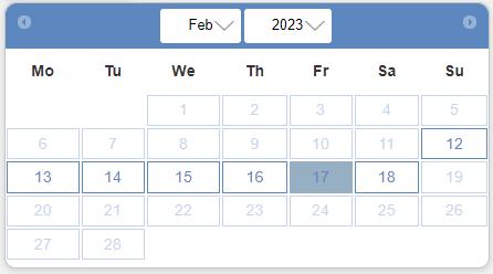 Example of date range